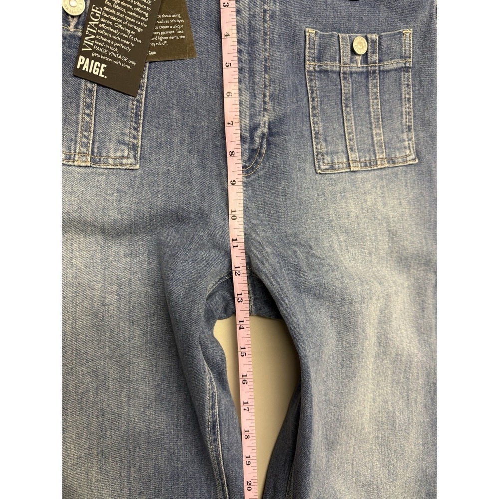 PAIGE Anessa Wide Leg Jeans Sz 32 Paley Wash Patch Pocket High Rise NWT Denim - Picture 7 of 16